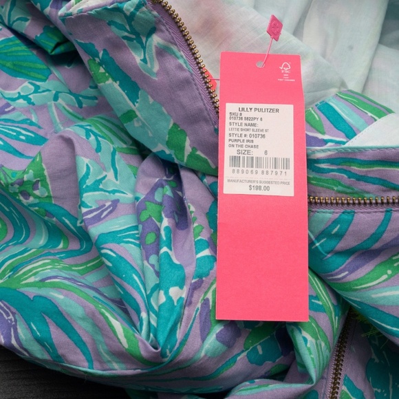 Lilly Pulitzer Lettie Dress Short Sleeve Cat Print - Picture 11 of 13